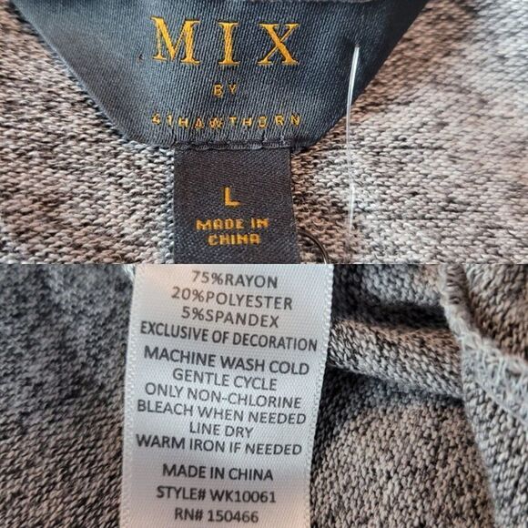 Mix by 41 Hawthorne Space Dye Heather Gray Hoodie L Pullover Comfy Loungewear - Picture 3 of 11